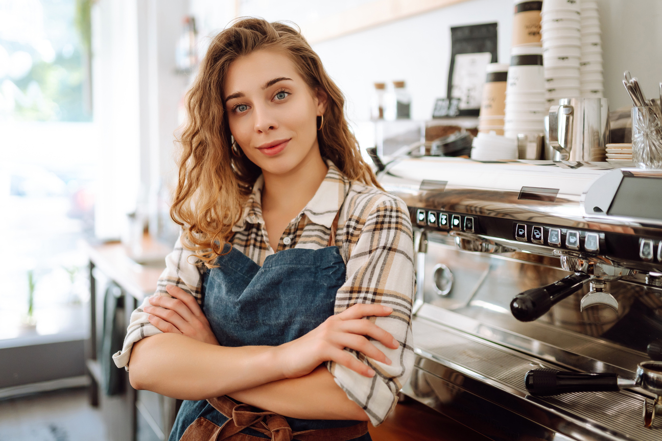 Woman in a cofee shop