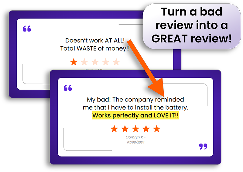 Turn bad reviews into great reviews