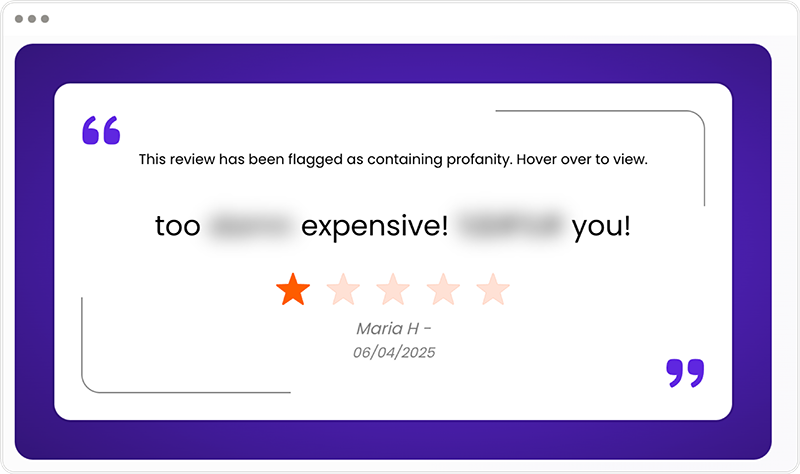 Profane reviews